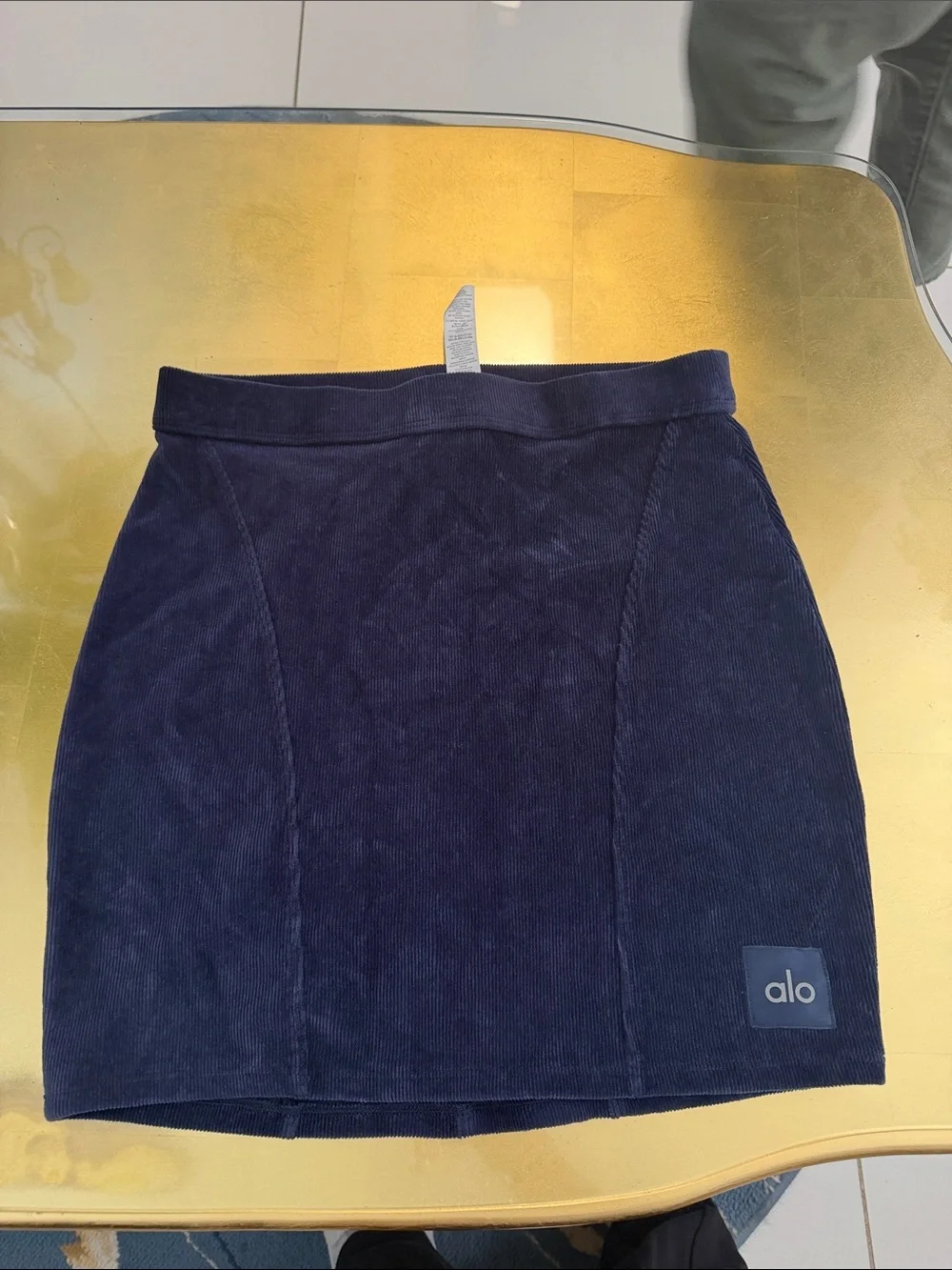 ALO Yoga Navy Corduroy Mini Skirt